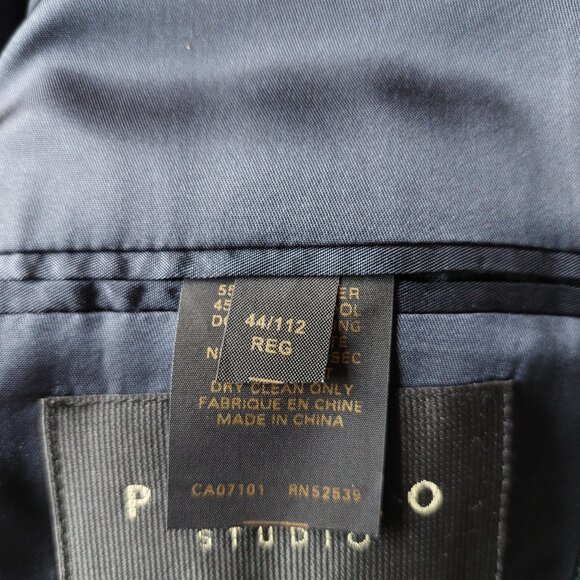 Profilo Studio Navy Grey  Paid Wool Blend Blazer , Size 44R - Picture 6 of 13